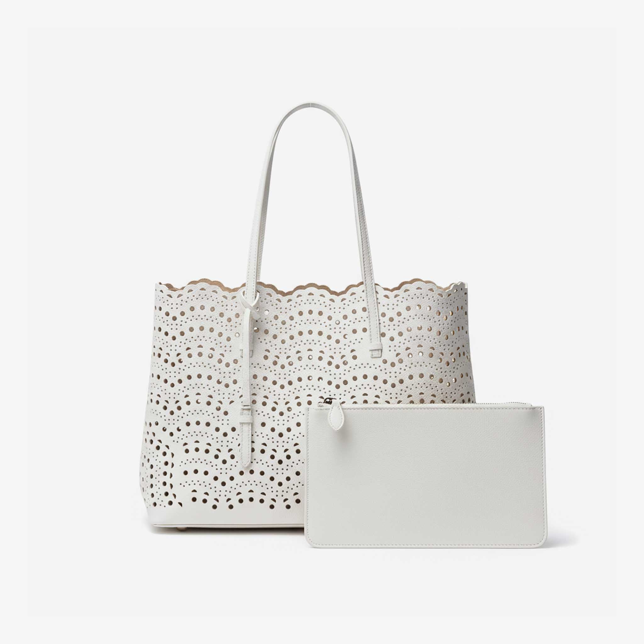 Floral Hollow Leather Shoulder Bag