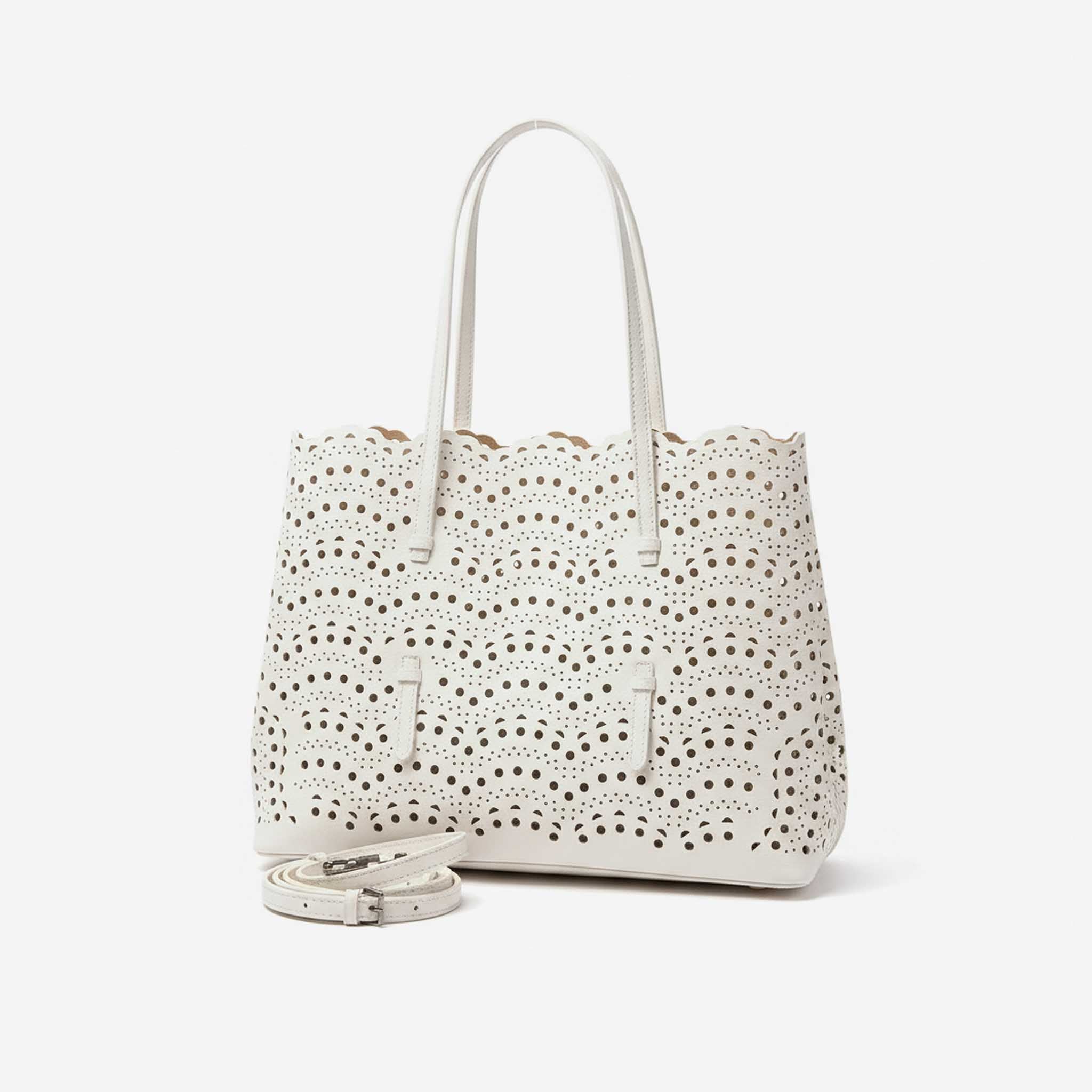 Floral Hollow Leather Shoulder Bag